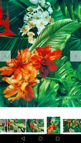 Obrus plamoodporny, kwiaty egzotyczne