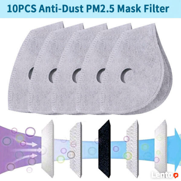 Filtry PM2,5 z aktywnym węglem do Maski antysmogowej