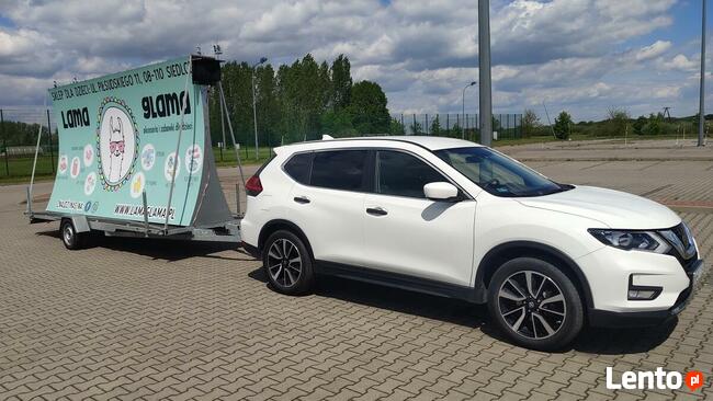 Mobilna przyczepa reklamowa + NAGŁOŚNIENIE 400W reklama HIT