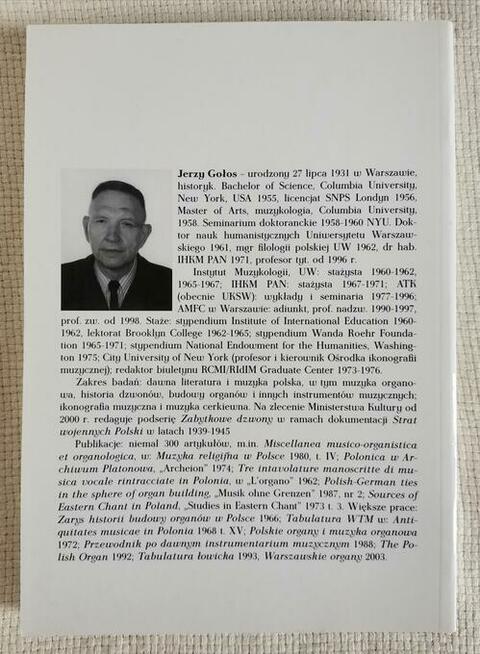 Warszawskie organy tom II ,,Jerzy Gołos