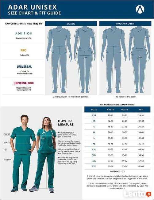 L Adar uniform medyczny bluza granatowa unisex