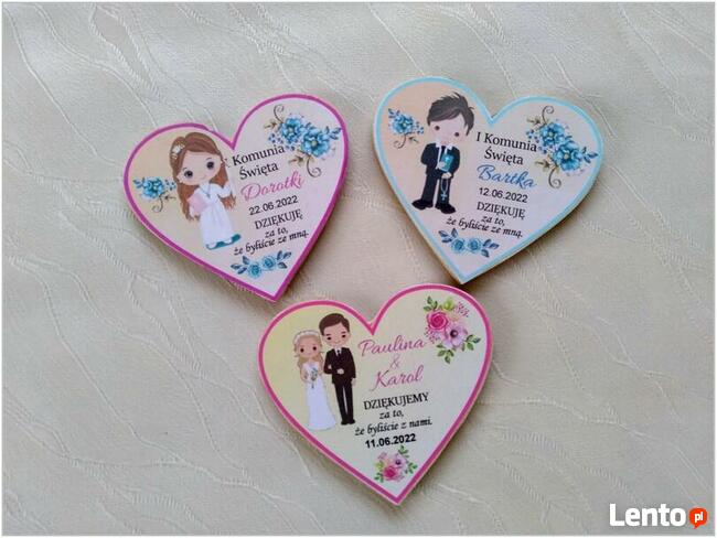 magnes podziękowanie na ślub, komunię , urodziny, chrzest