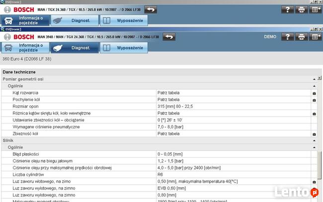 Kts Truck tester Bosch OHW1 Rolnicze, wózki widłowe OHW3