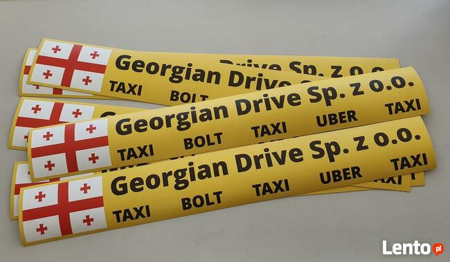 Oznaczenia taxi LAMINOWANY MAGNES naklejka na folii samochód