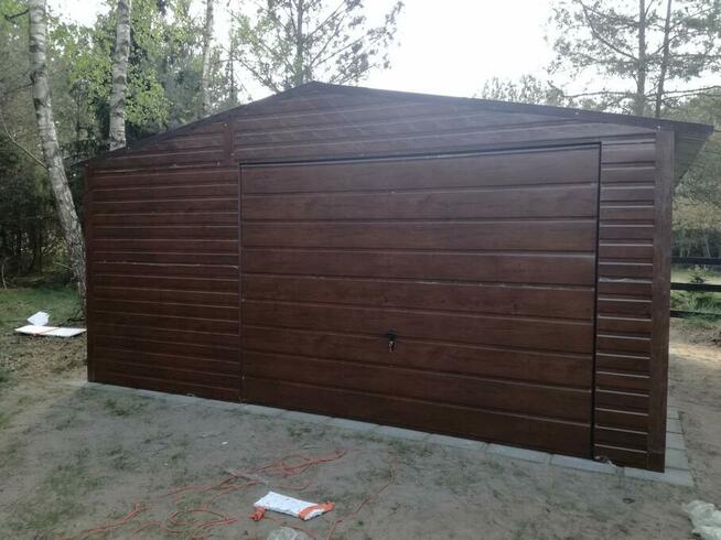 Blaszak, garaż blaszany 6x5 drewnopodobny