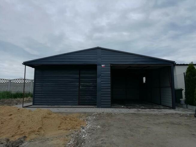 Garaż blaszany 6x5 drewnopodobny
