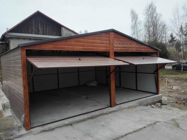 Garaż blaszany 6x5 drewnopodobny