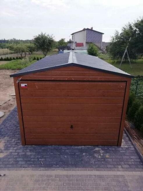 Blaszak, garaż blaszany 6x5 drewnopodobny