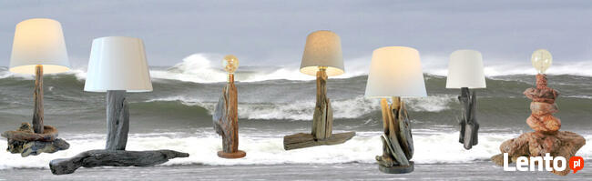 Lampa z drewna z morza