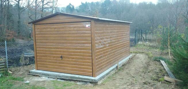 Garaż 3x5, dwuspad, drewnopodobny