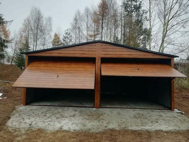 Garaż 3x5, dwuspad, drewnopodobny