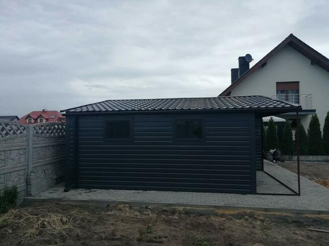 Garaż blaszany 6x5 drewnopodobny