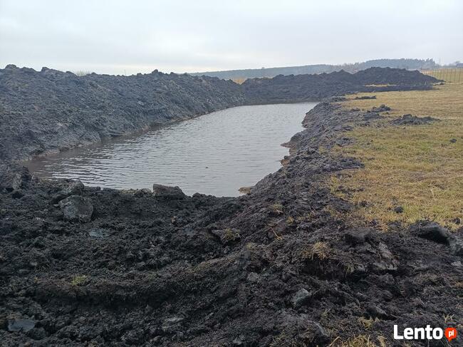 Kopanie uługi czyszczenie stawów koparką linową km 251.