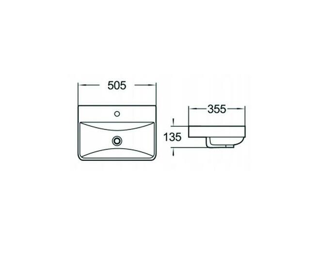 UMYWALKA wpuszczana 50x35 cm meblowa