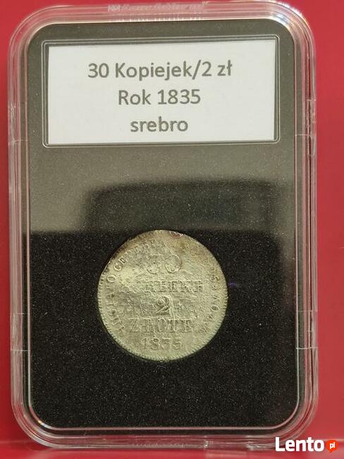 30 kopiejek/ 2 złote 1835r. Ag w slabie