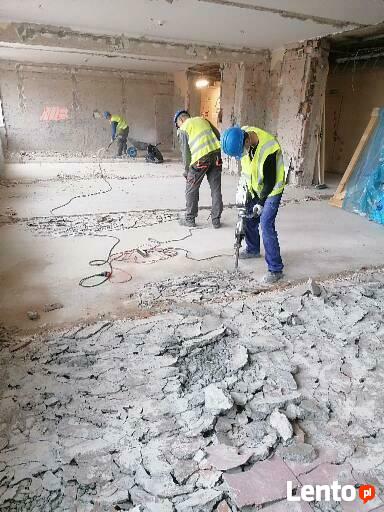 Wyburzenia rozbiórki kucie betonu posadzki burzenie scian