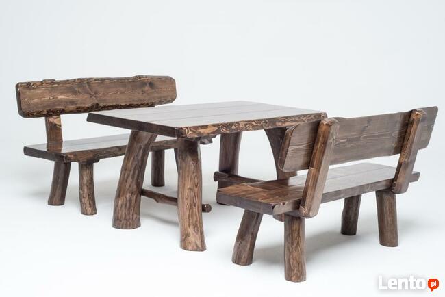 Meble ogrodowe drewniane biesiadne góralskie do altany