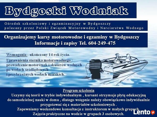Kurs motorowodny na patent sternika w Bydgoszczy