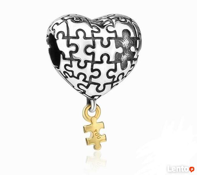 Pandora Charm zawieszka serce puzzle miłość love