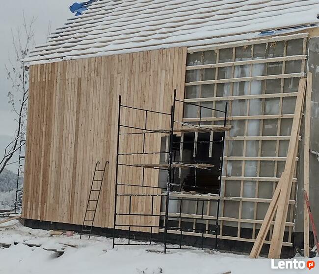 elewacje drewniane wełna ocieplenie