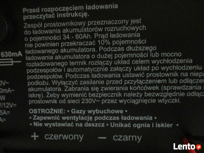 Nowy prostownik o mocy zasilania 12V /6A .