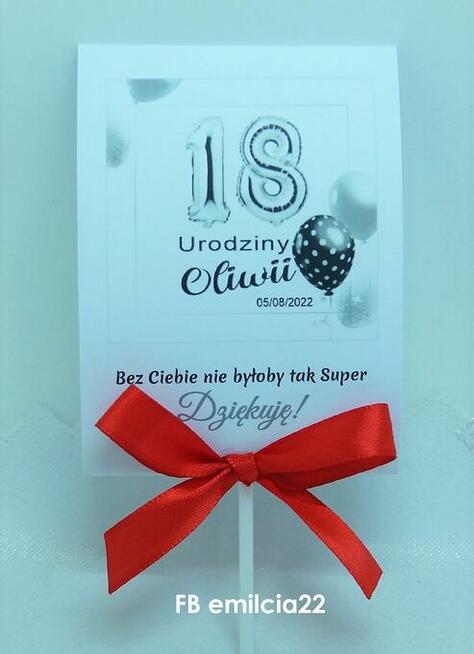 Lizaki jako podziękowanie dla gości z okazji urodzin