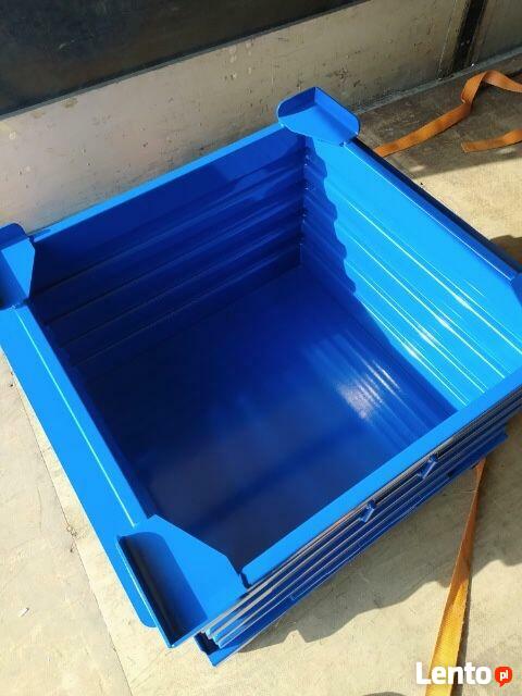 Pojemnik stalowy, przemysłowy, palety metalowe, konstrukcje