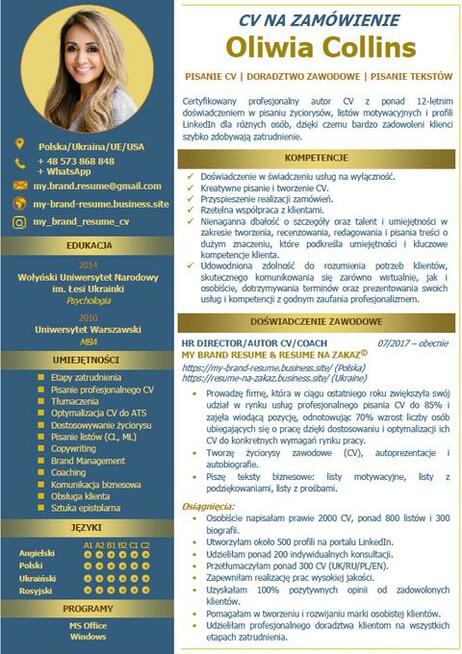 Tłumaczenia/Profesjonalne pisanie CV/Listy/Переклади/Резюме