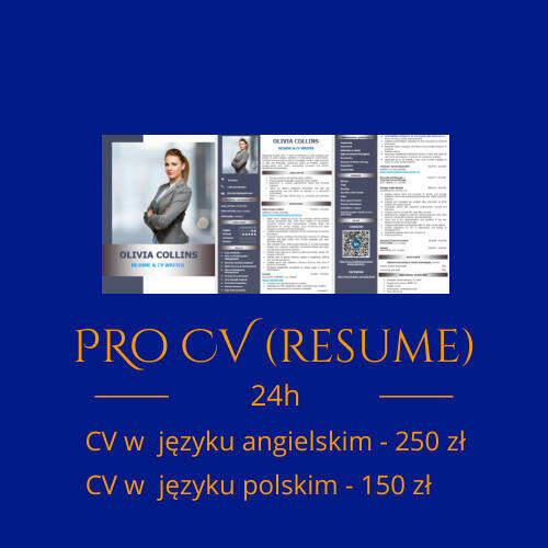 Pisanie CV na zamówienie, j. polski i angielski