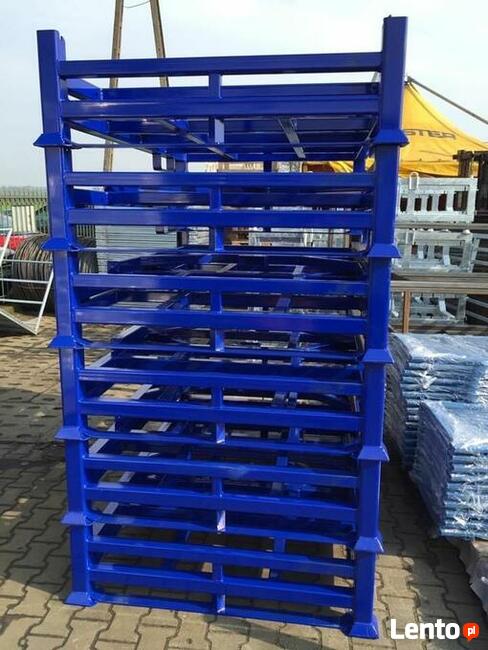 Pojemnik stalowy, przemysłowy, palety metalowe, konstrukcje