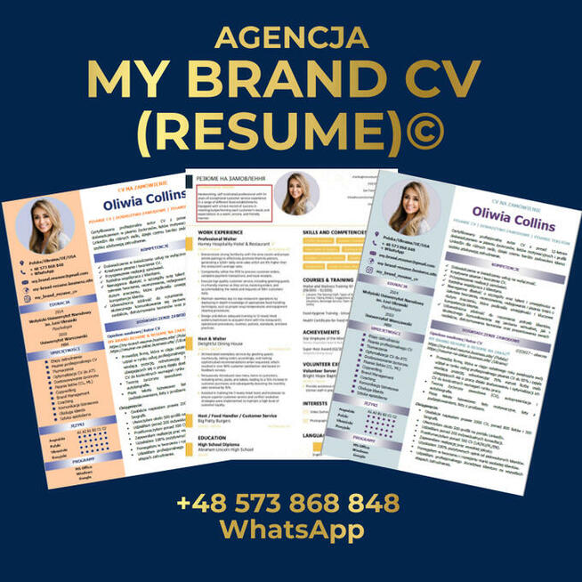Pisanie CV na zamówienie, j. polski i angielski