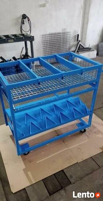 Pojemnik stalowy, przemysłowy, palety metalowe, konstrukcje
