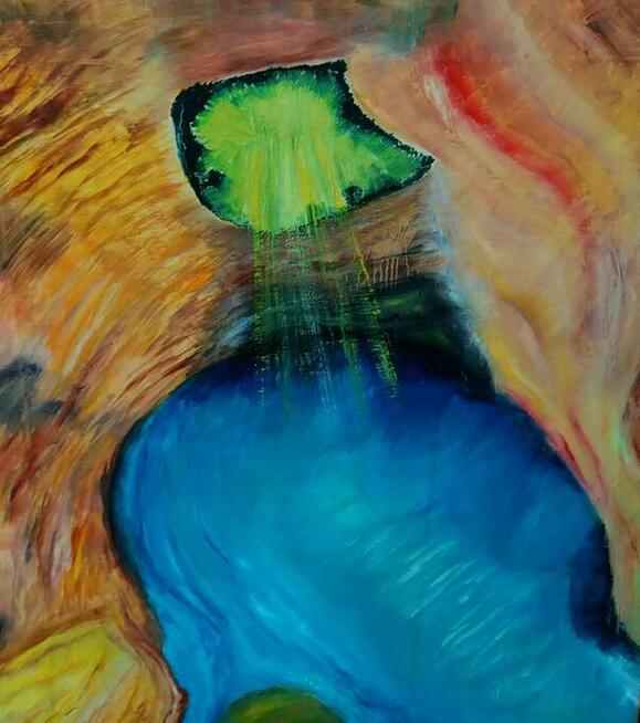 Obraz Olejny: Jaskinia Światła - Nie Fotokopia HANDMADE NOWY