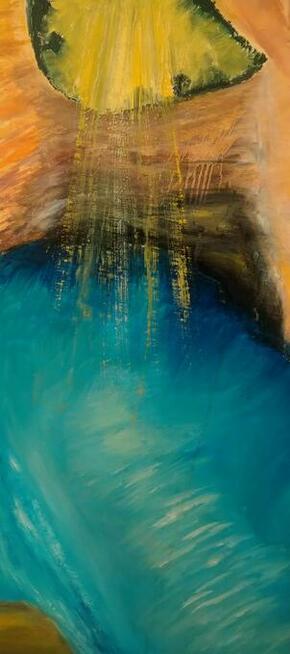 Obraz Olejny: Jaskinia Światła - Nie Fotokopia HANDMADE NOWY