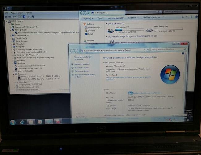 Laptop dwurdzeniuwy HP Compaq 6910p 2GB C2D T7100 HDD 160GB