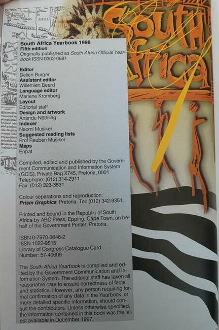 South Africa Yearbook 1998 Fifth edition