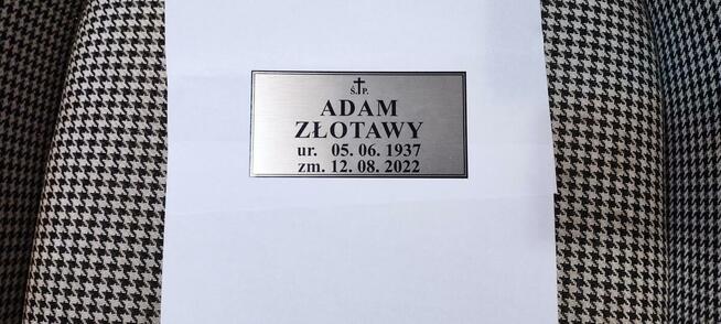 Tablica na trumnę urnę krzyż grób PREMIUM