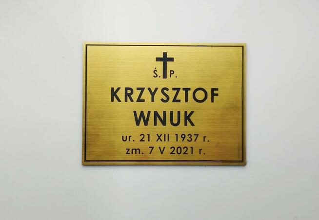 Tablica na trumnę urnę krzyż grób PREMIUM