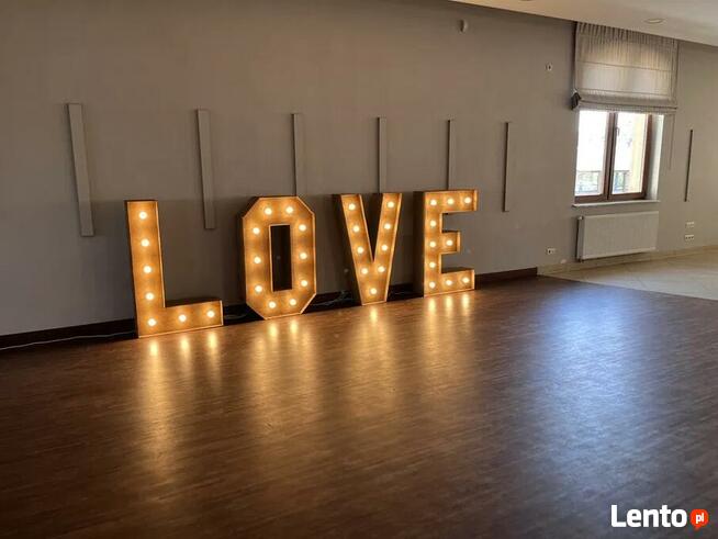 Napis Miłość Biały i drewniany oraz Love Biały i drewniany