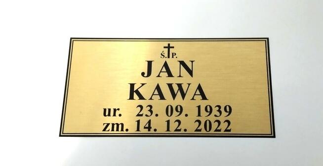 Tablica na trumnę urnę krzyż grób PREMIUM