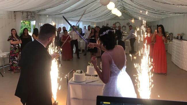 Iskry sceniczne, na pierwszy taniec/tort zdjęcie ślub, wesele