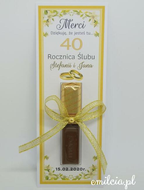 Merci podziękowania dla gości z okazji rocznicy ślubu