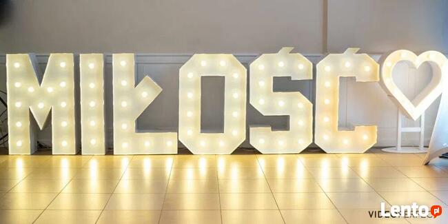 Napis Miłość Biały i drewniany oraz Love Biały i drewniany