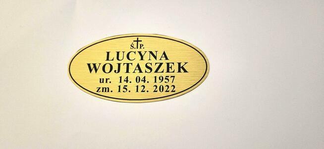Tablica na trumnę urnę krzyż grób PREMIUM