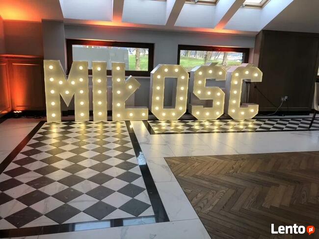 Napis Miłość Biały i drewniany oraz Love Biały i drewniany