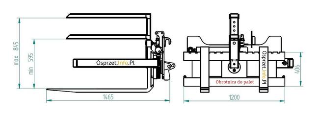 Obrotnica do palet 2000kg, widły 1,2m
