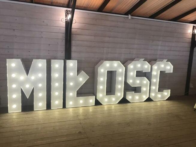 Napis Miłość Biały i drewniany oraz Love Biały i drewniany