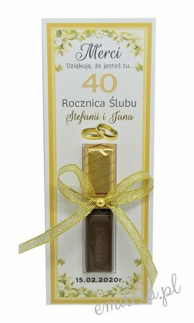 Merci podziękowania dla gości z okazji rocznicy ślubu