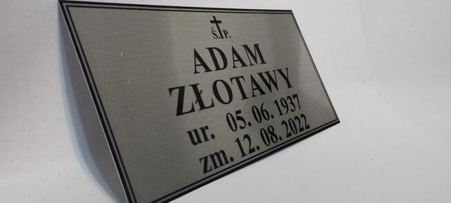 Tablica na trumnę urnę krzyż grób PREMIUM