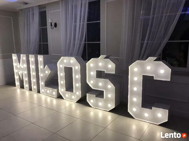 Napis Miłość Biały i drewniany oraz Love Biały i drewniany